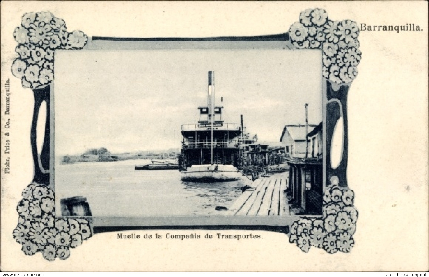 CPA Barranquilla Kolumbien, Muelle de la Compania de Transportes