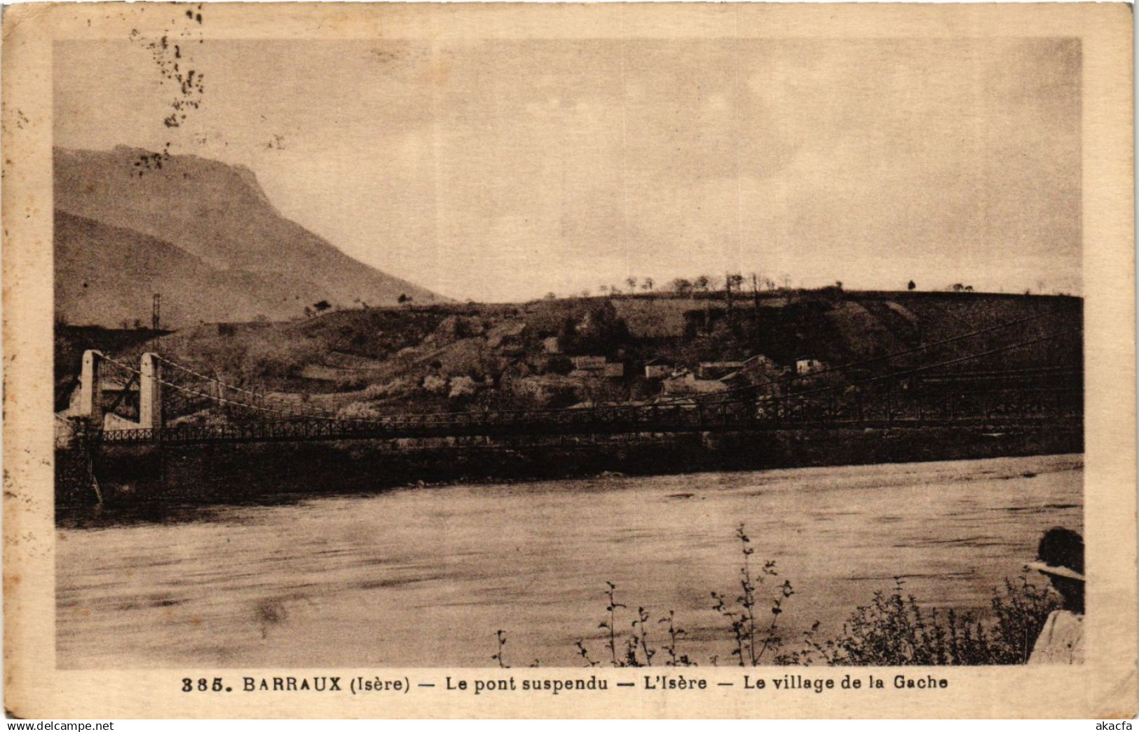CPA BARRAUX - Le Pont suspendu - L'Isere - Le village de la Gache (433691)