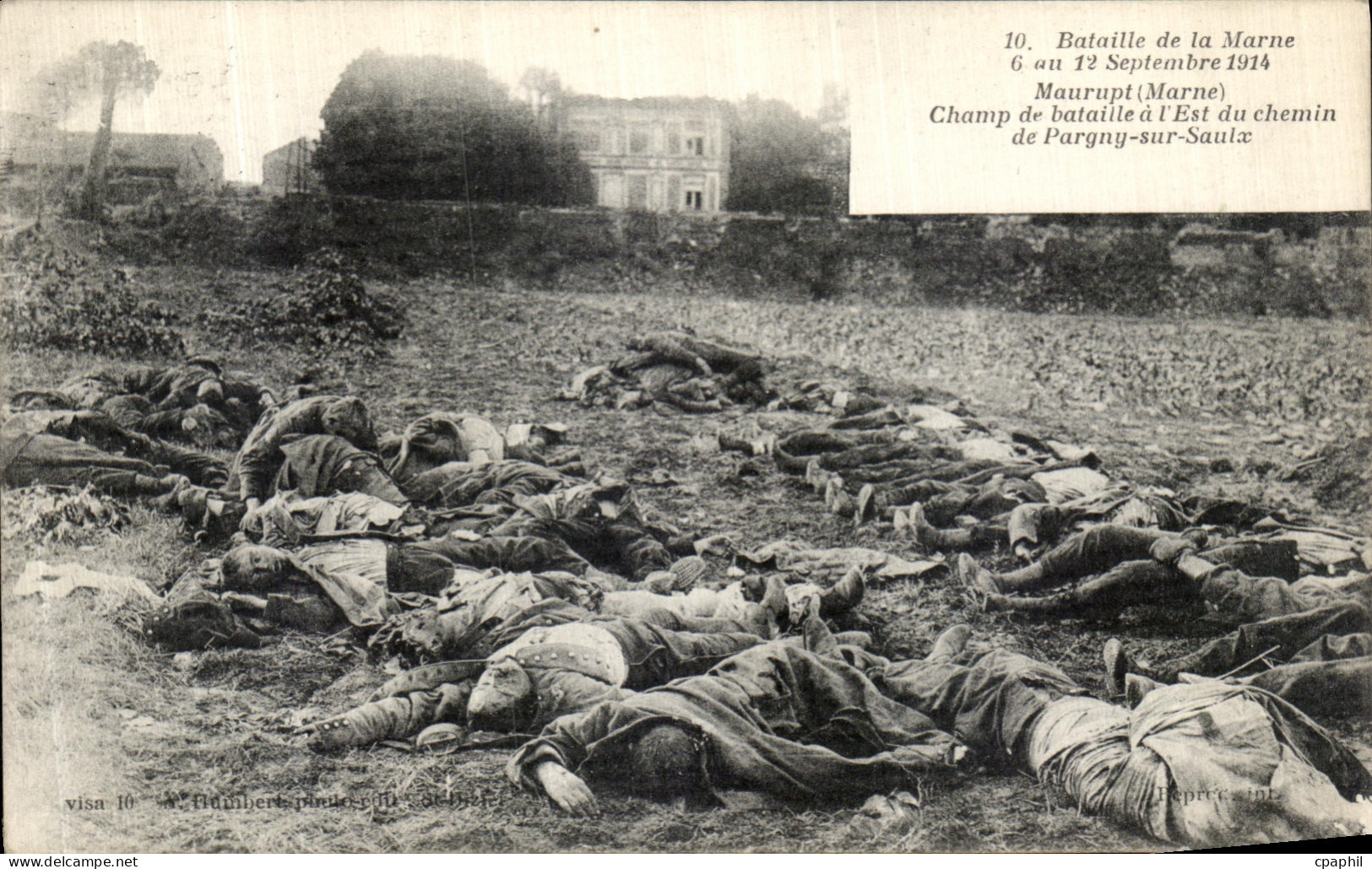 CPA Bataille de La Marne Maurupt Champ de Bataille a Est du Chemin de Pargny Sur Saulx Militaria