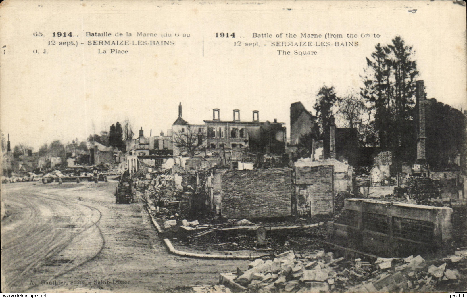 CPA Bataille de la Marne Sermaize les Bains La Place Militaria