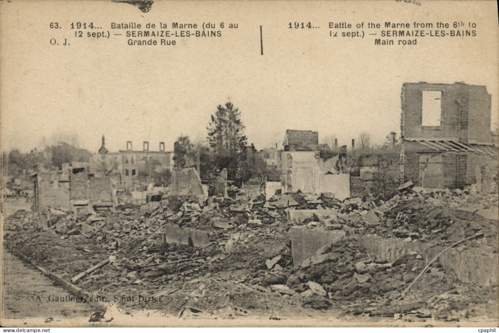 CPA Battille De La Marne Sermaize Les Bains Grande rue Militaria