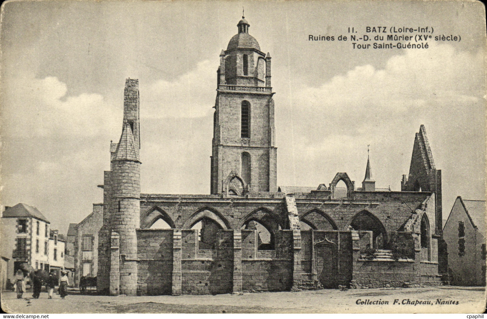 CPA Batz Ruines de ND du Murier Tour Saint Guenloe