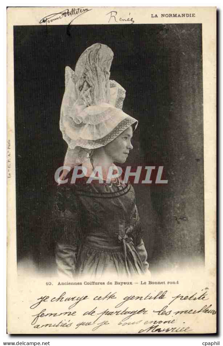 CPA Bayeux anciennes Coiffures de Bayeux Le bonnet rond Folklore Costume Coiffe