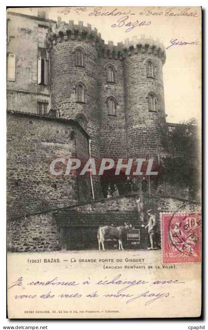 CPA Bazas La Grande Porte Du Gisquet Veau Enfants (animee)