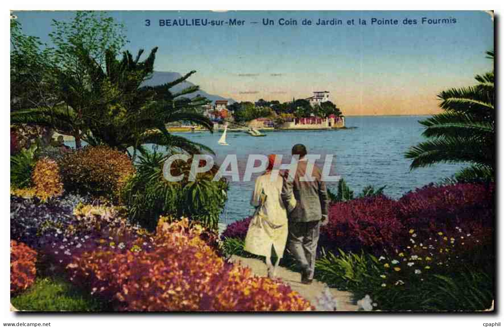 CPA Beaulieu sur Mer un Coin de Jardin et la Pointe des Fourmis