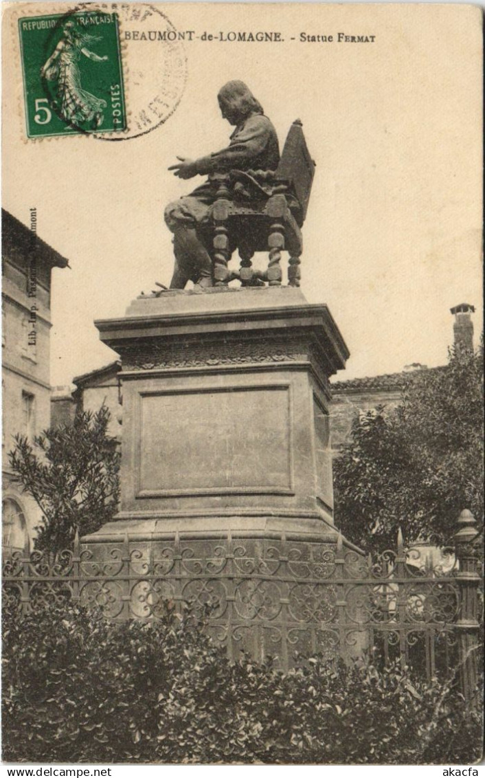 CPA Beaumont de Lomagne Statue Fermat FRANCE (1094881)