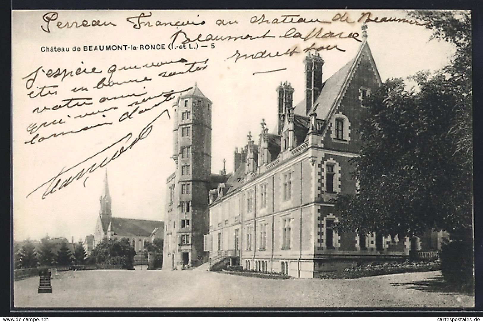 CPA Beaumont-la-Ronce, Chateau de Beaumont-la-Ronce