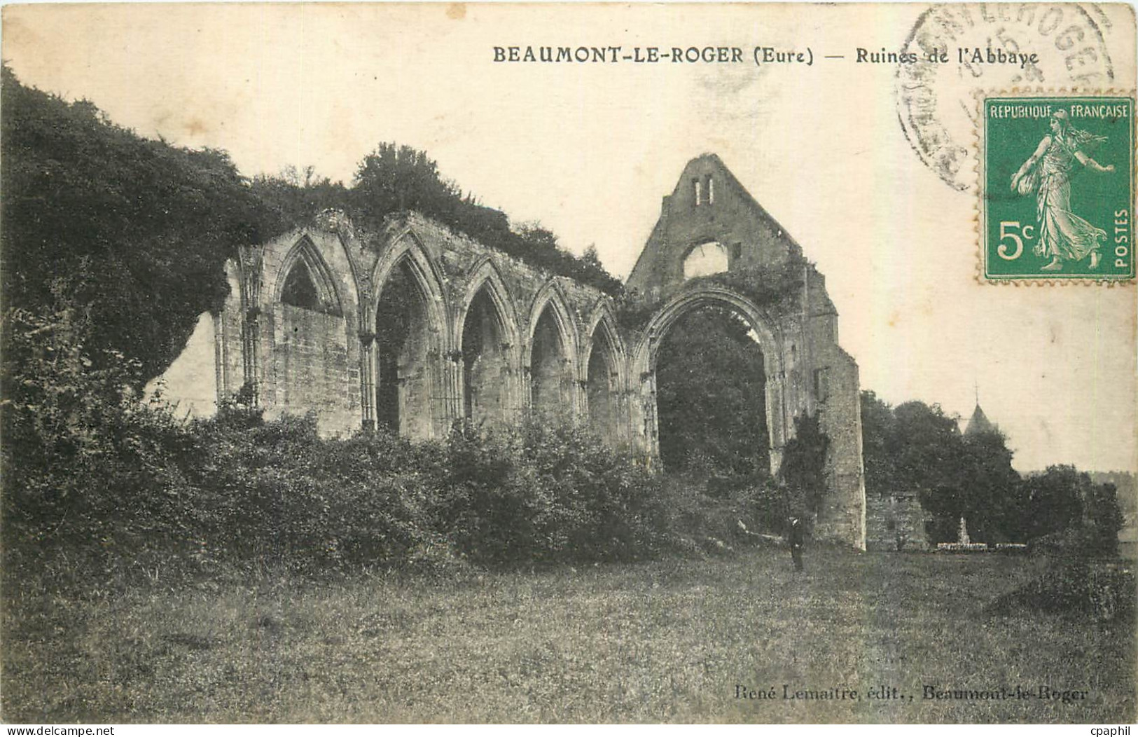 CPA Beaumont le Roger Eure Ruines de l'Abbaye