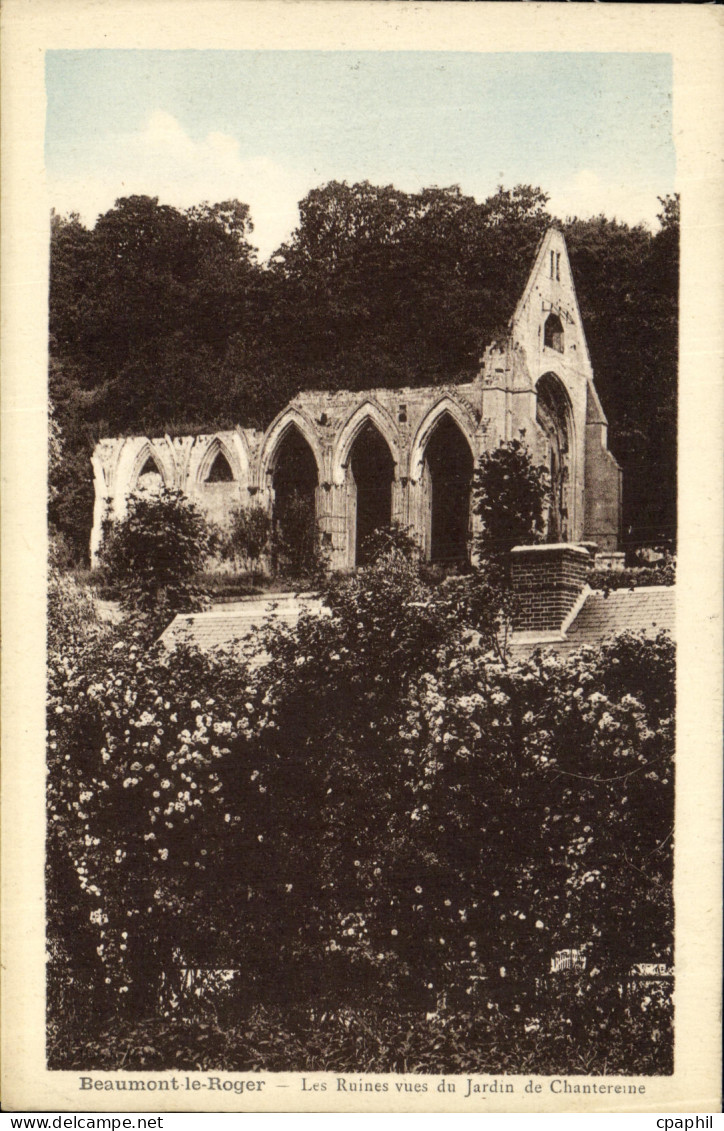 CPA Beaumont le Roger Les Ruines du Jardin de Chantereine