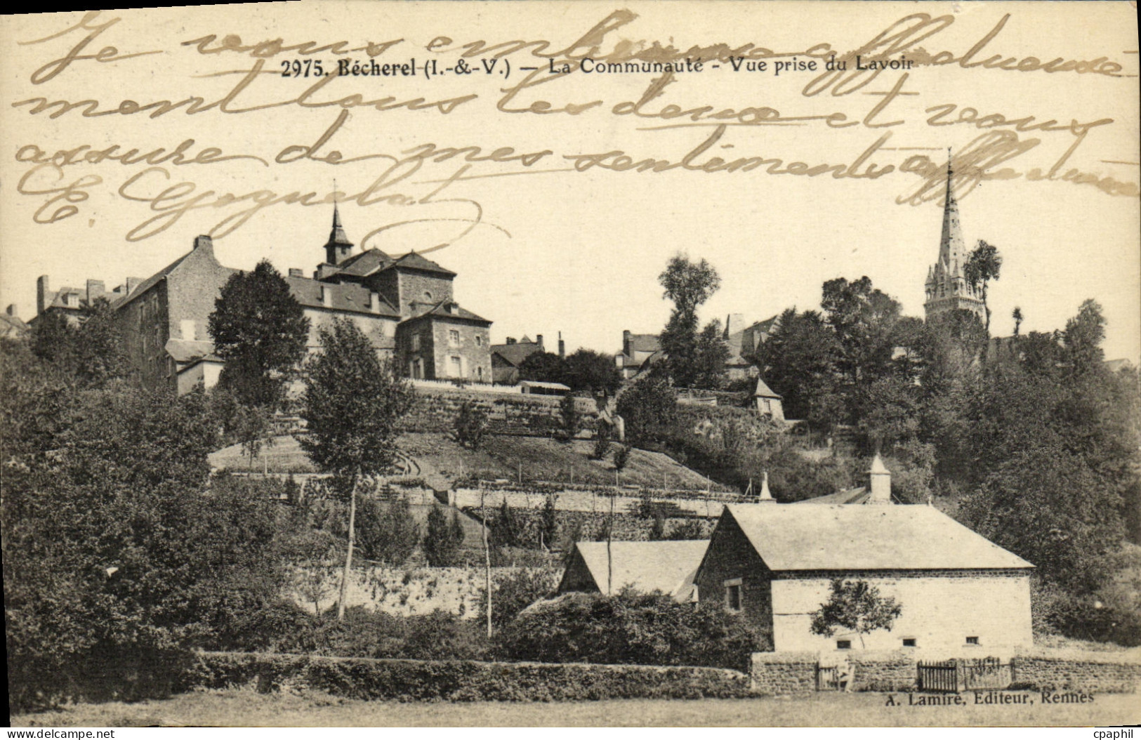 CPA Becherel La Communaute Vue Prise du Lac