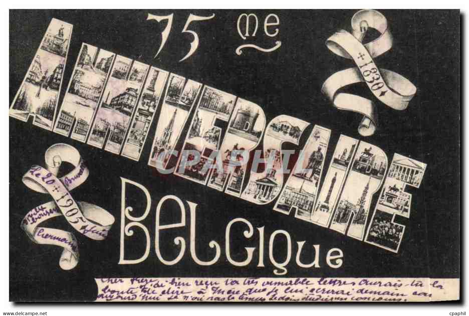 CPA Belgique 75eme anniversaire
