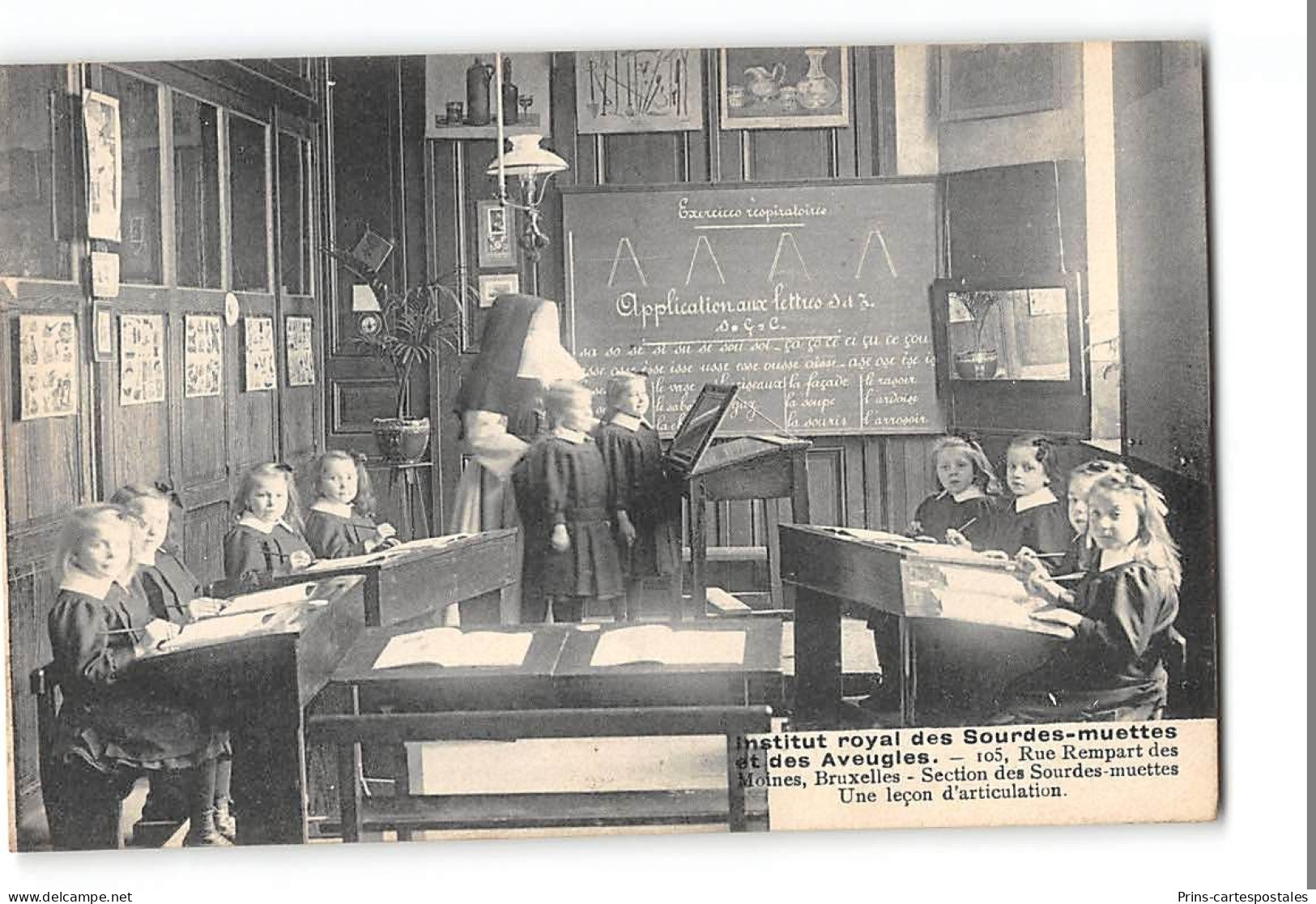 CPA Belgique Bruxelles Institut Royal des Sourdes et Muettes et des Aveugles la leçon des d'articulation
