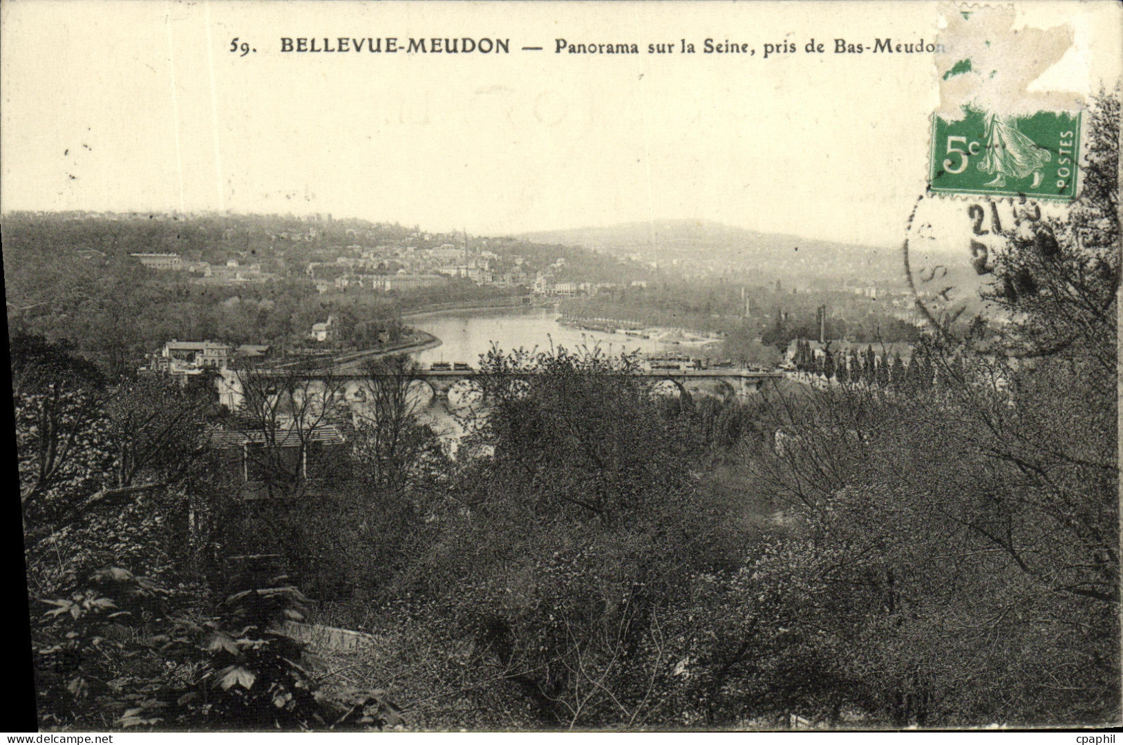 CPA Bellevue Meudon Panorama sur la Seine pris de Bas Meudon