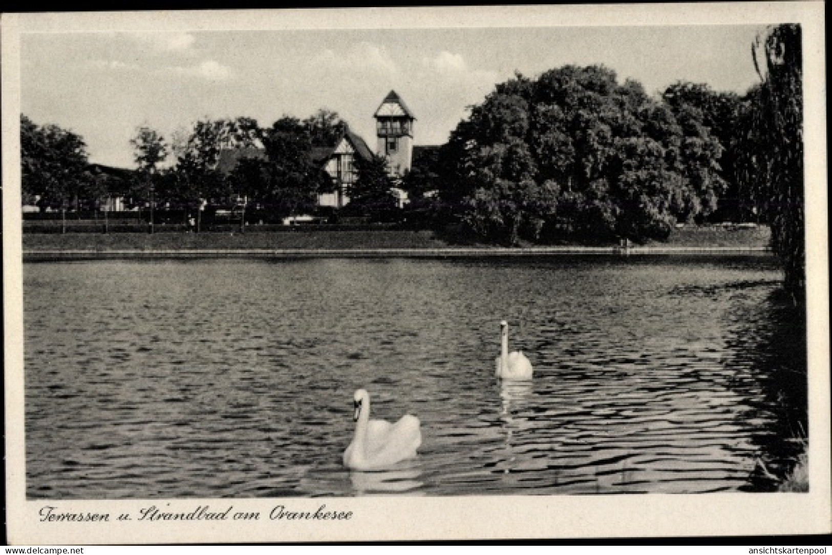 CPA Berlin Lichtenberg Hohenschönhausen, Terrassen und Strandbad am Orankesee, Gaststätte