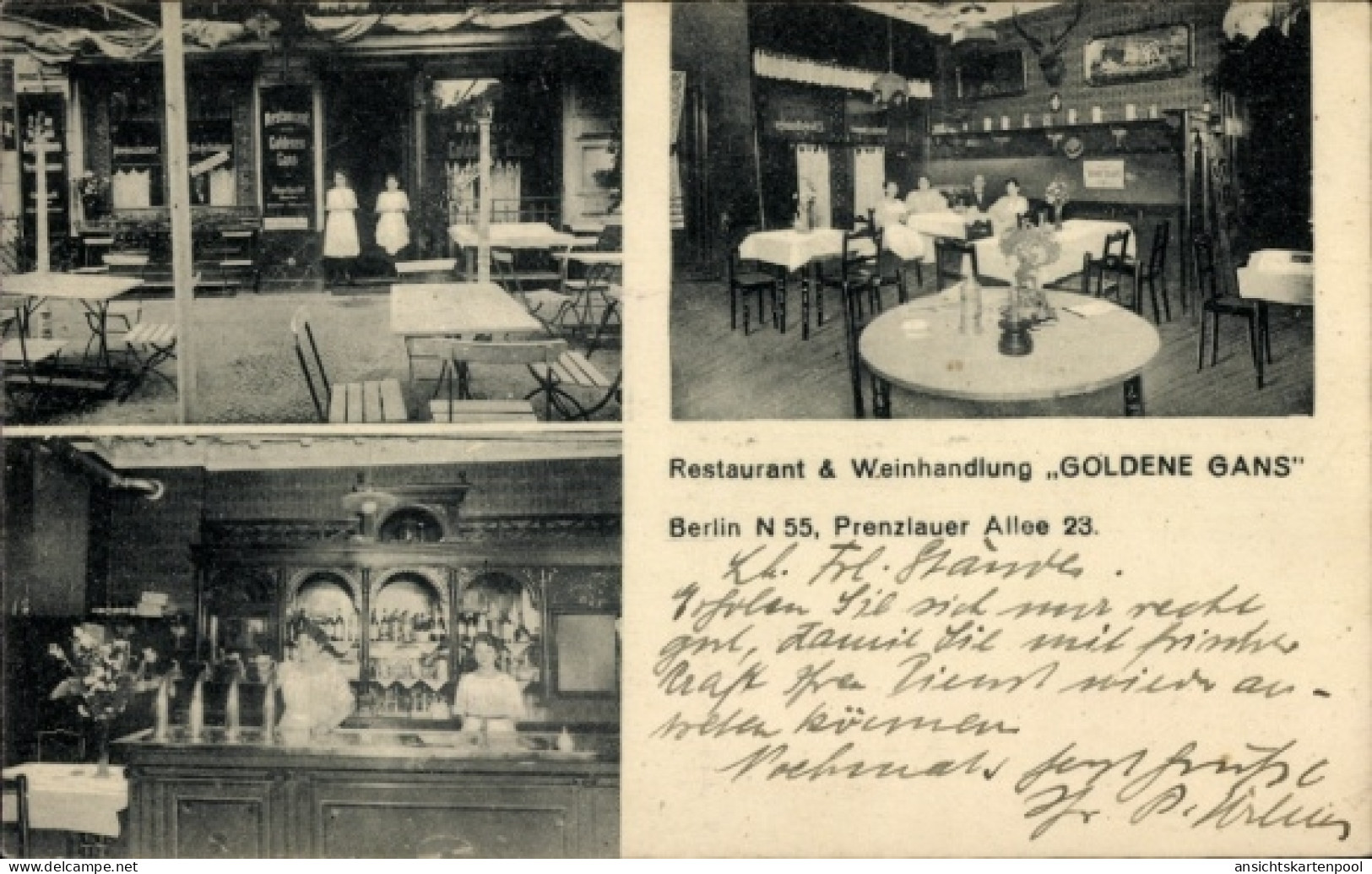 CPA Berlin Prenzlauer Berg, Restaurant und Weinhandlung Goldene Gans, Prenzlauer Allee 23