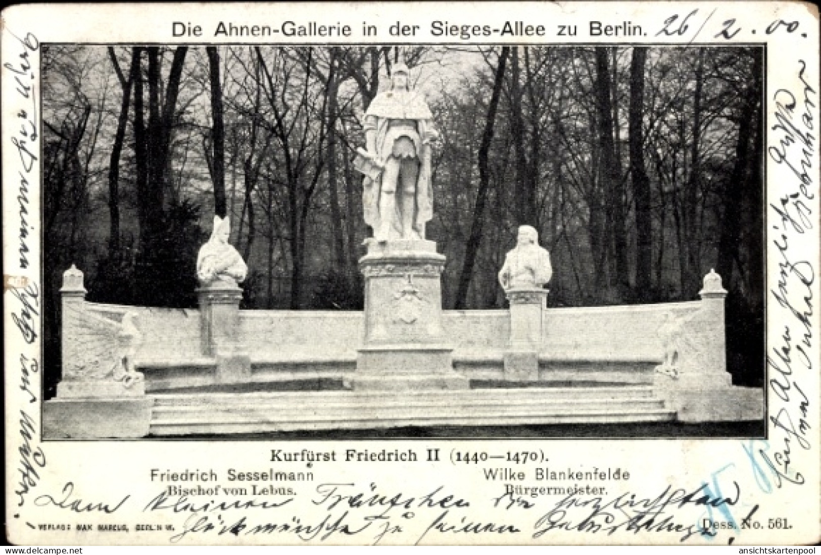 CPA Berlin Tiergarten, Kurfürst Friedrich II. Statue, Friedrich Sesselmann, Bischof von Lebus, Wilke