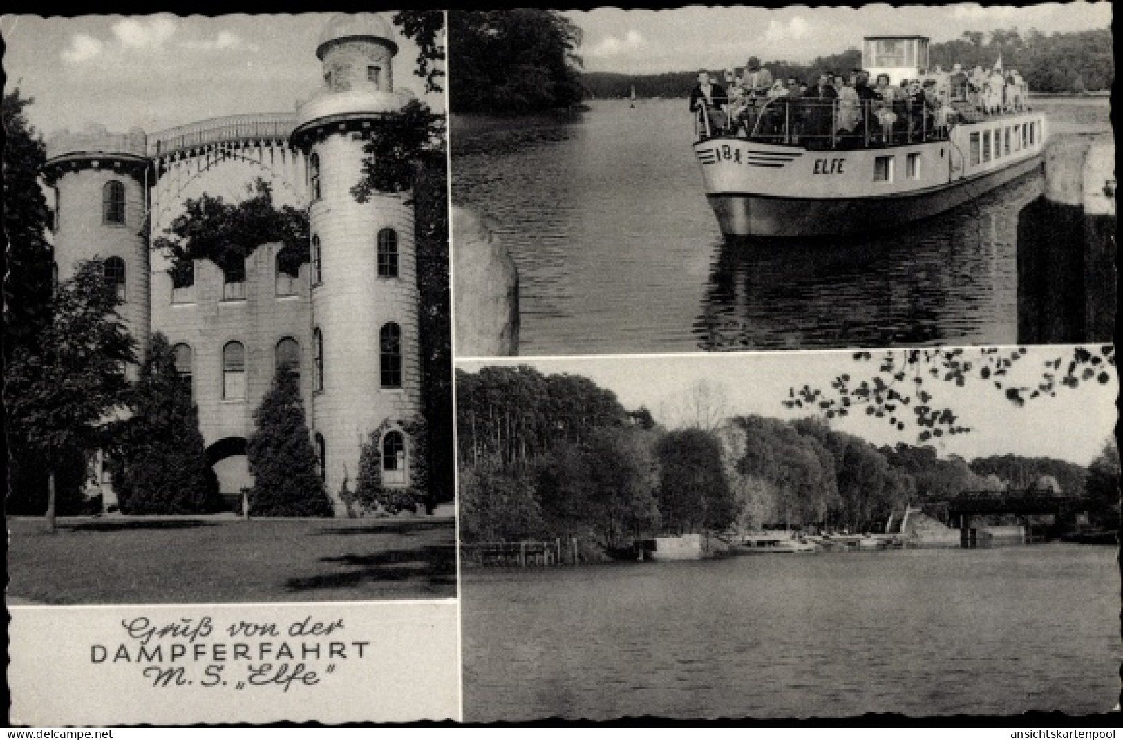 CPA Berlin Zehlendorf Wannsee, Pfaueninsel, Schloss, Spreedampfer MS Elfe, Plötzensee