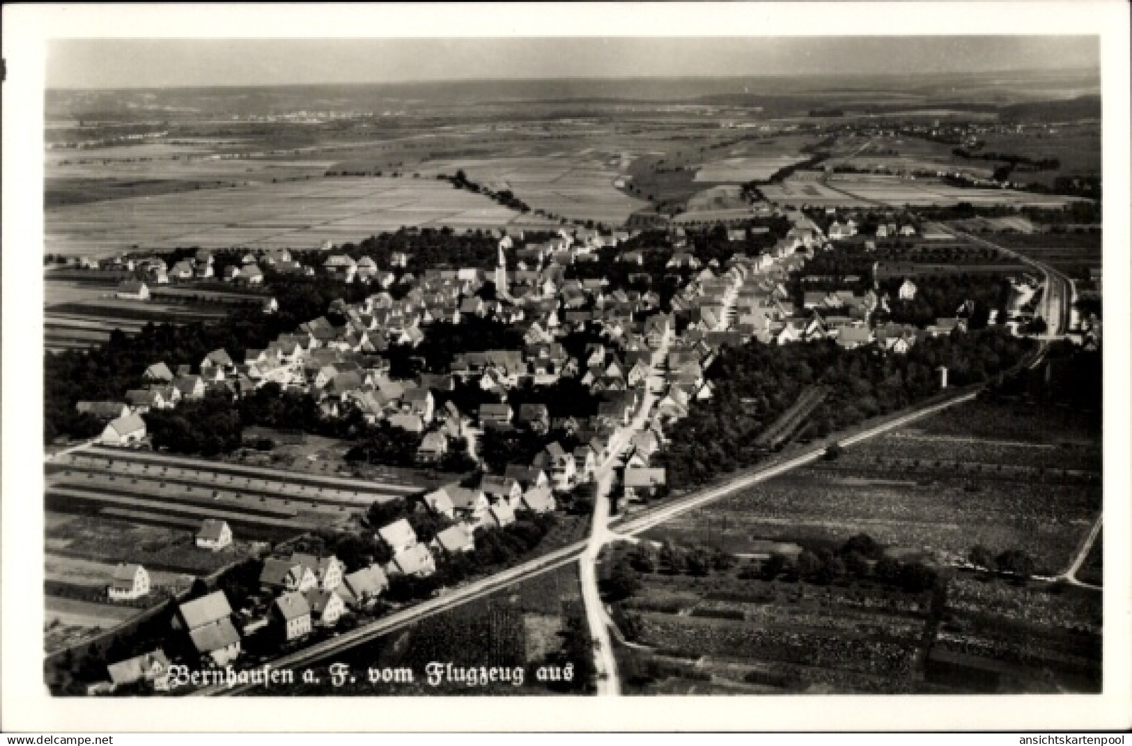 CPA Bernhausen auf den Fildern Filderstadt, Fliegeraufnahme