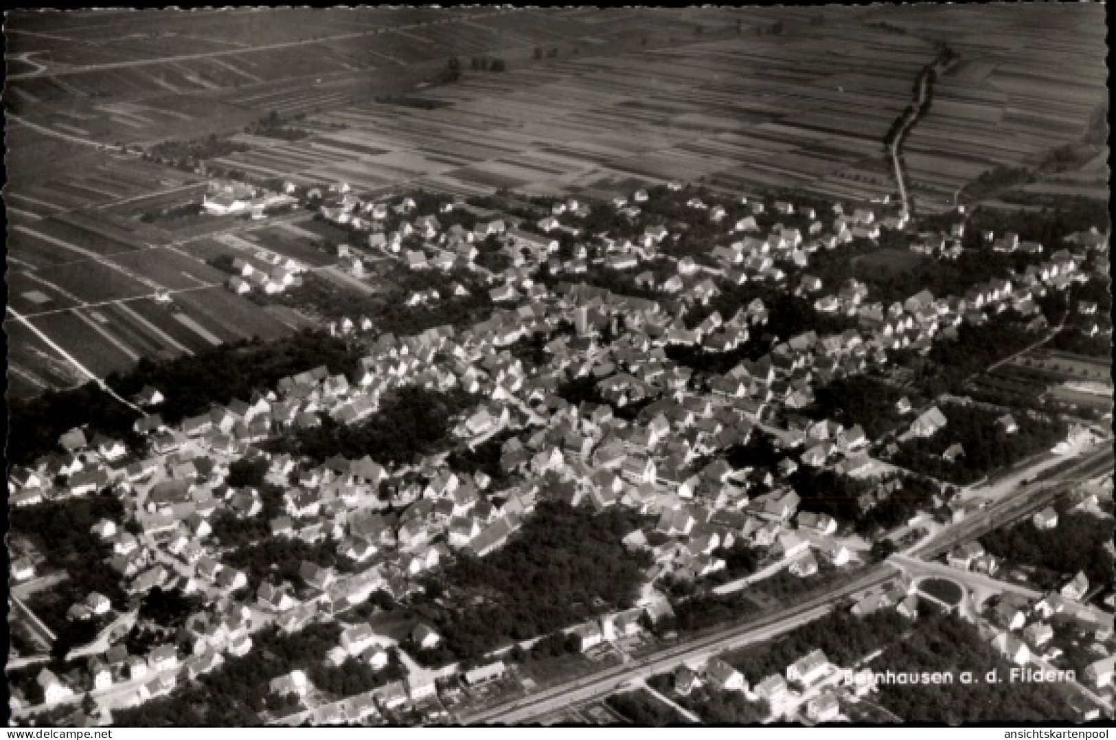 CPA Bernhausen auf den Fildern Filderstadt, Fliegeraufnahme