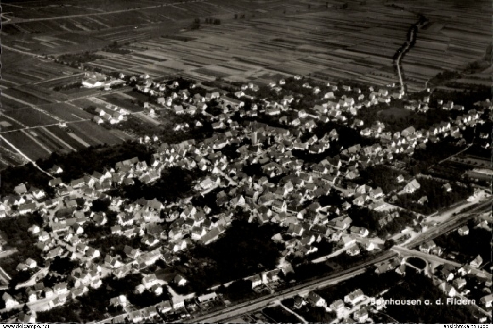CPA Bernhausen auf den Fildern Filderstadt, Fliegeraufnahme