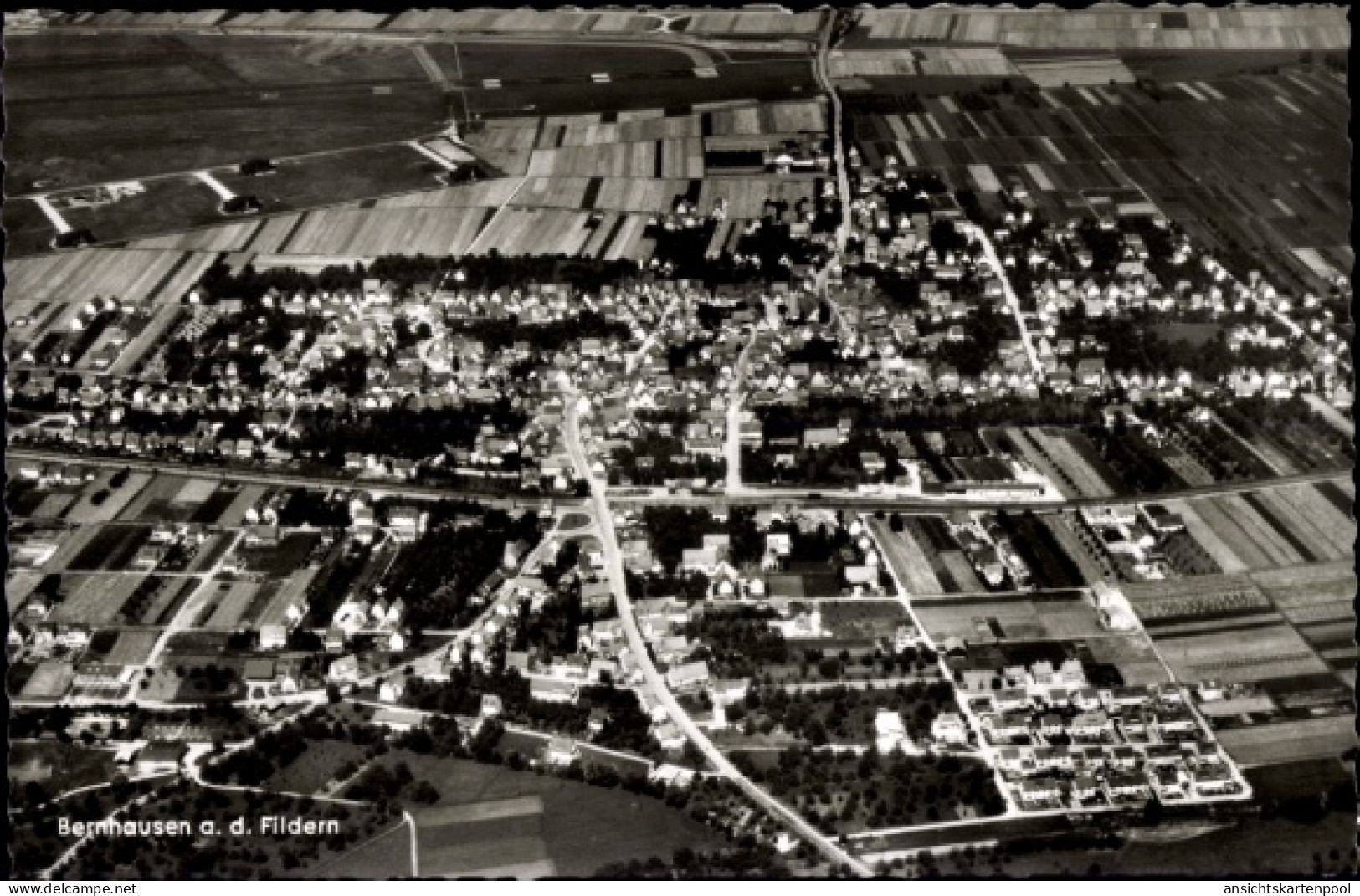 CPA Bernhausen auf den Fildern Filderstadt, Luftaufnahme