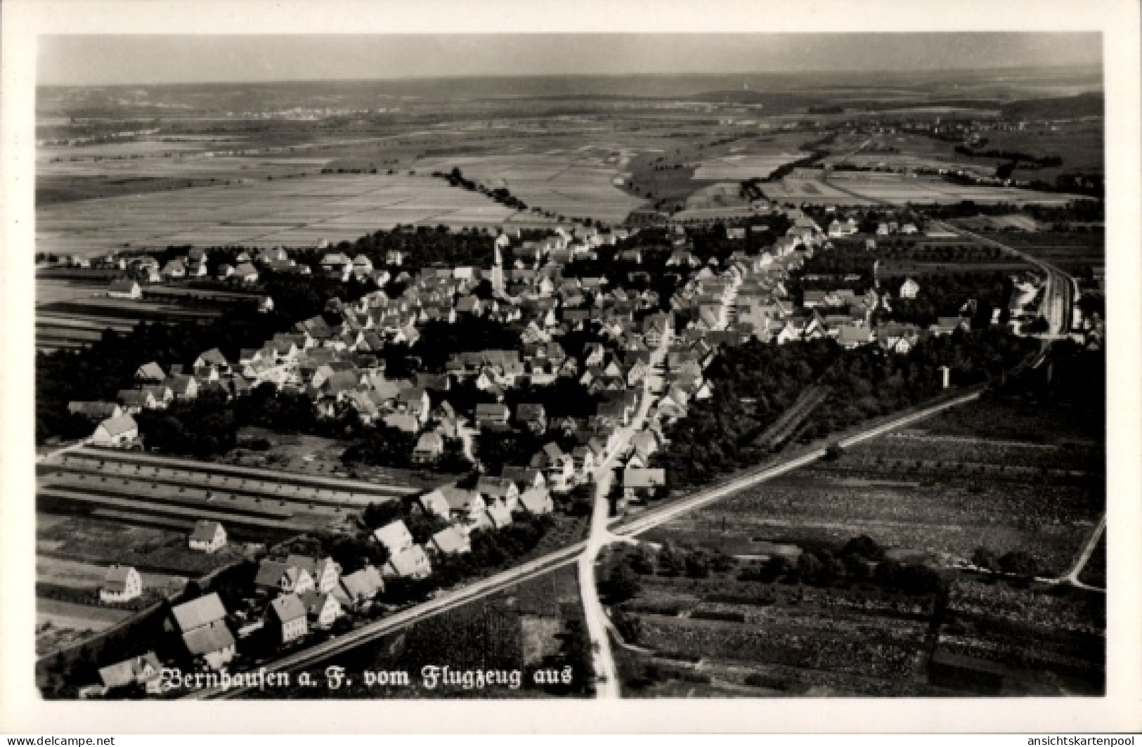 CPA Bernhausen Filderstadt Bade Württemberg, Fliegeraufnahme