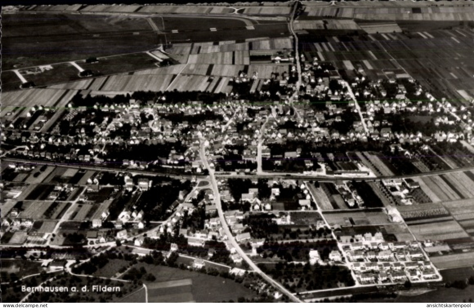 CPA Bernhausen Filderstadt Bade Württemberg, Fliegeraufnahme