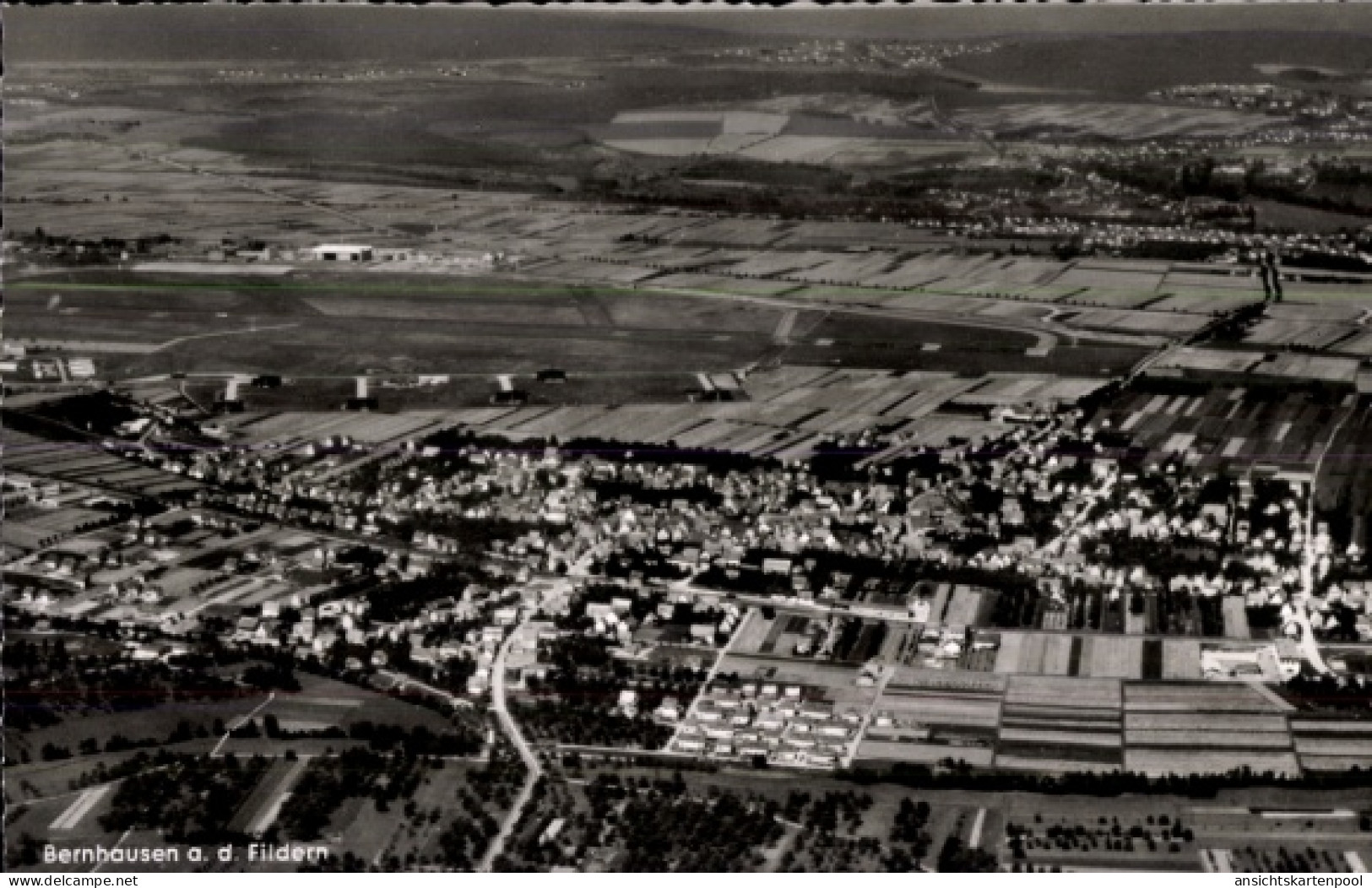 CPA Bernhausen Filderstadt Bade Württemberg, Fliegeraufnahme