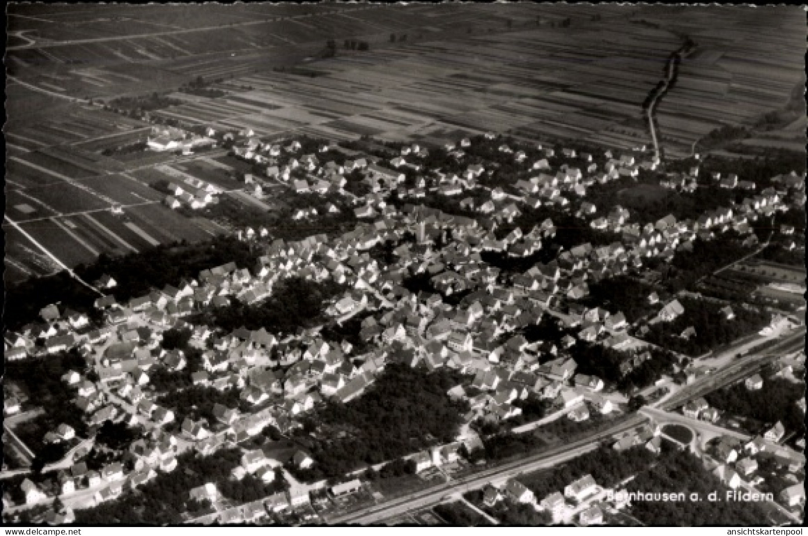 CPA Bernhausen Filderstadt Bade Württemberg, Fliegeraufnahme
