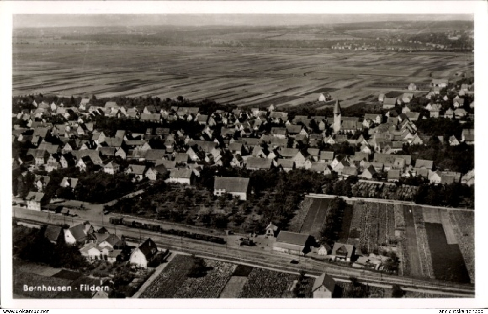 CPA Bernhausen Filderstadt Bade Württemberg, Fliegeraufnahme