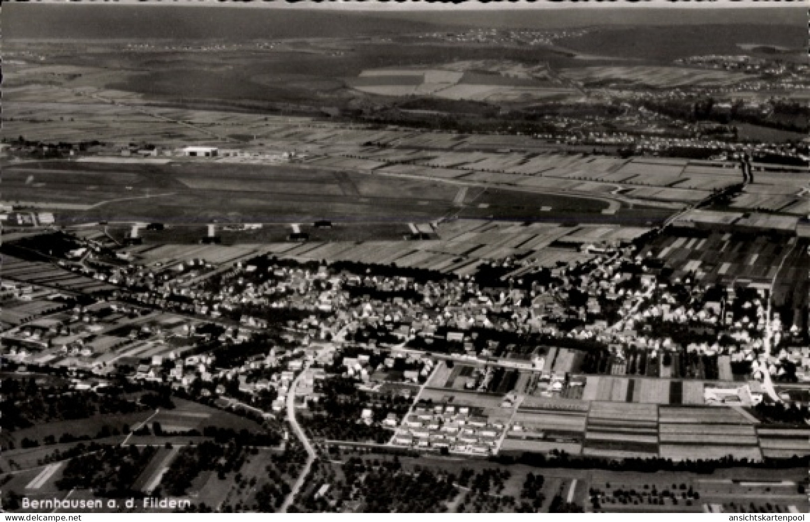 CPA Bernhausen Filderstadt Bade Württemberg, Fliegeraufnahme