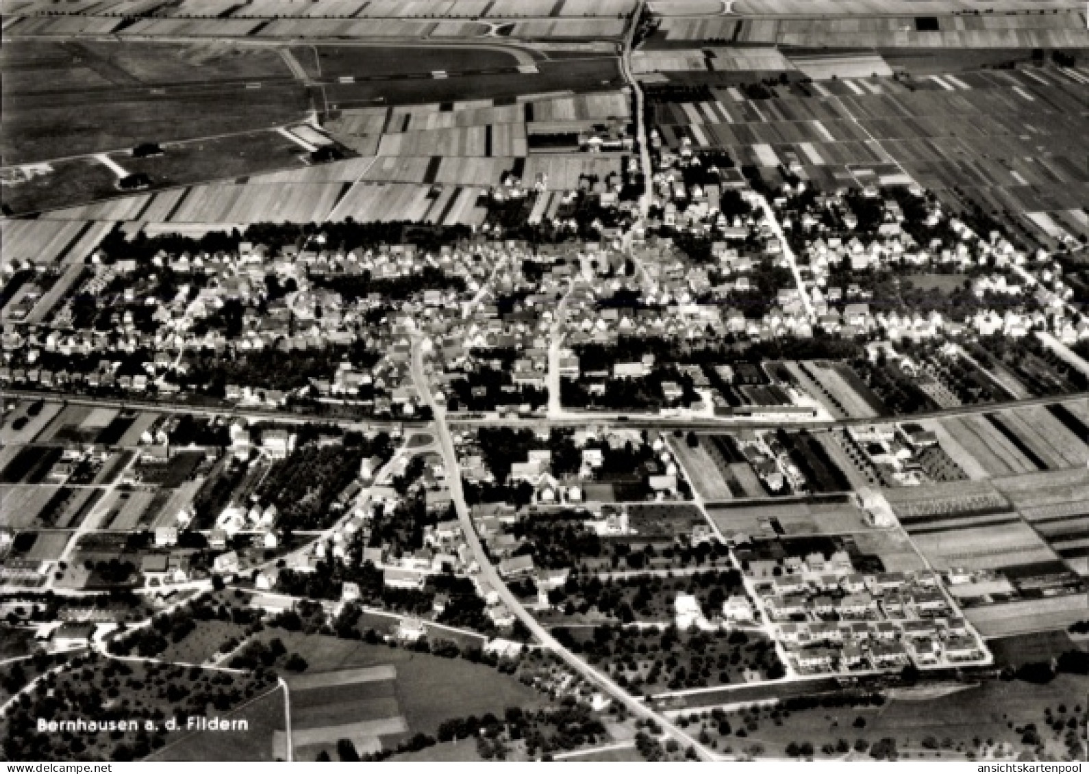CPA Bernhausen Filderstadt Bade Württemberg, Fliegeraufnahme