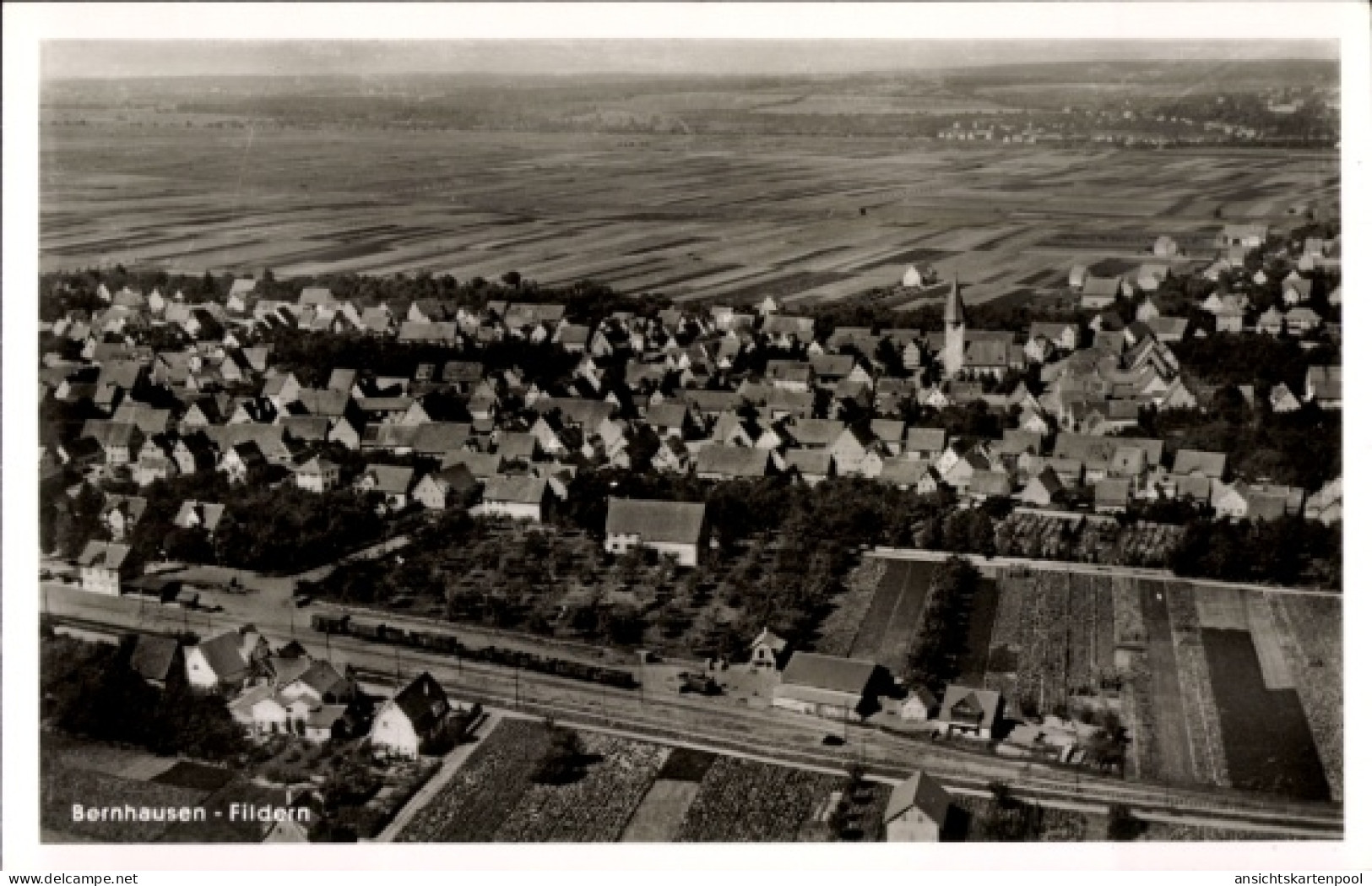 CPA Bernhausen Filderstadt Bade Württemberg, Fliegeraufnahme