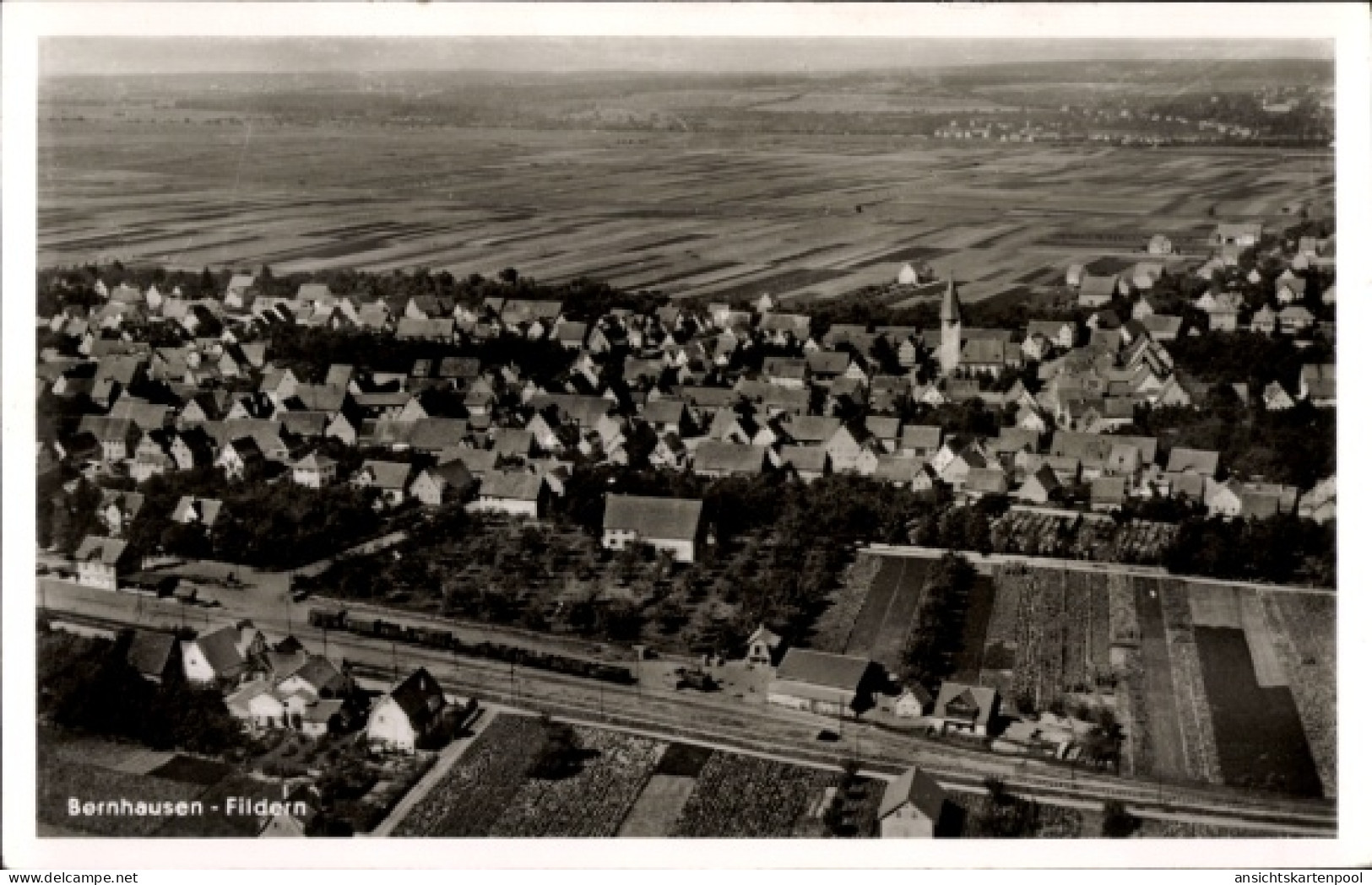 CPA Bernhausen Filderstadt Bade Württemberg, Fliegeraufnahme
