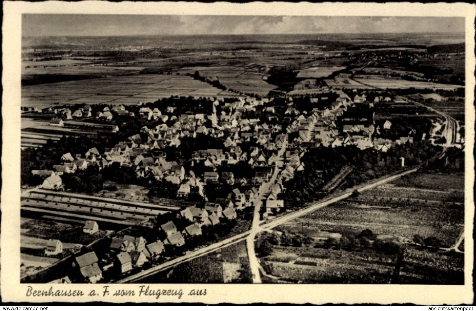 CPA Bernhausen Filderstadt Bade Württemberg, Fliegeraufnahme