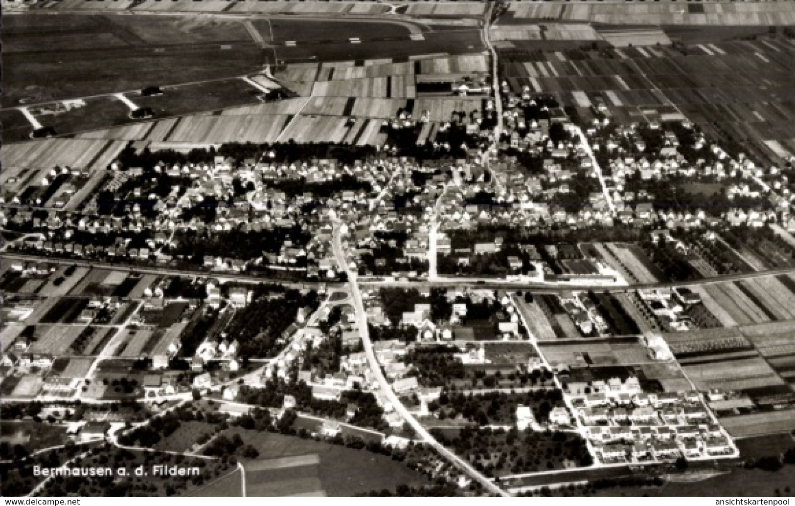 CPA Bernhausen Filderstadt Bade Württemberg, Fliegeraufnahme