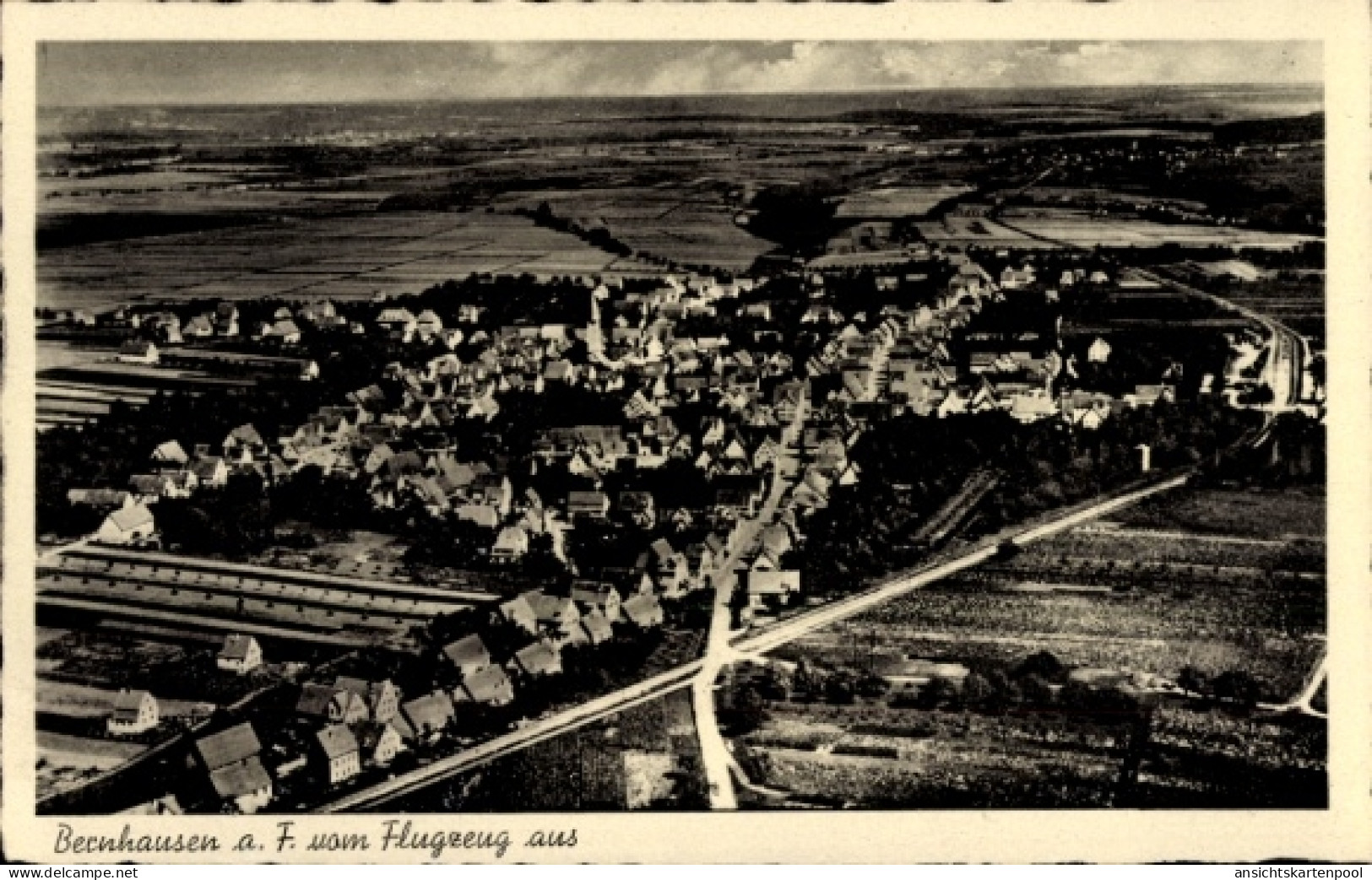 CPA Bernhausen Filderstadt Bade Württemberg, Fliegeraufnahme