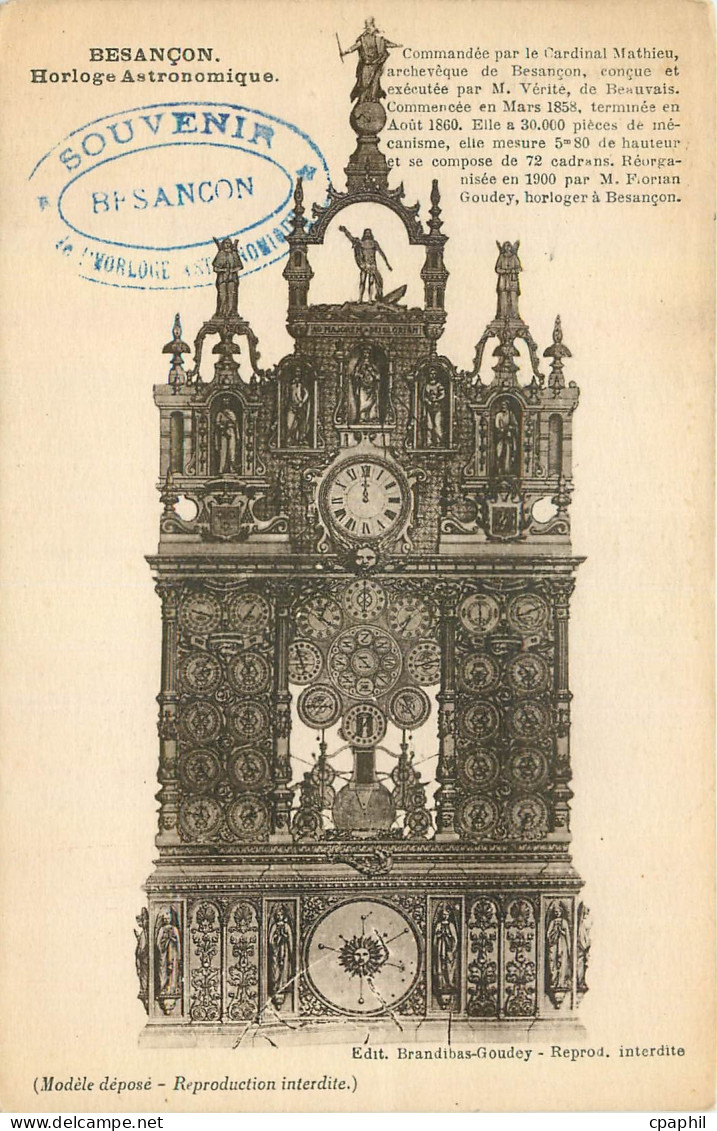 CPA Besancon Horloge Artronomique