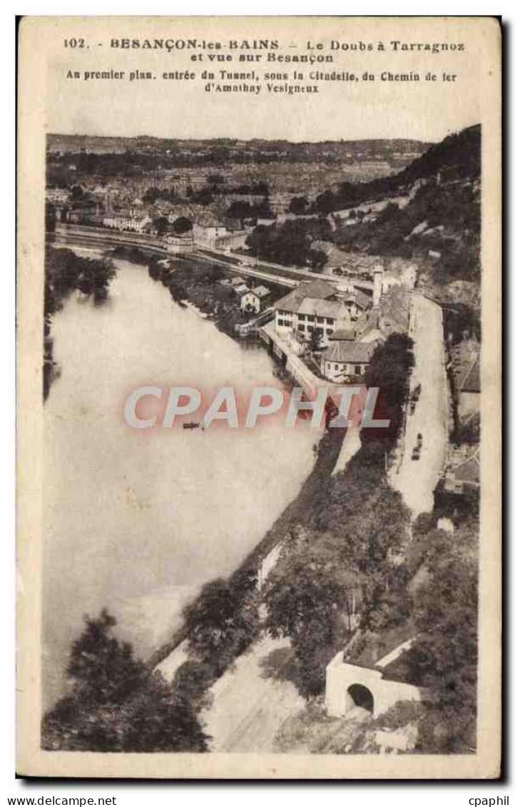 CPA Besancon Les Bains Le Doubs a Tarragnoz et vue sur Besancon