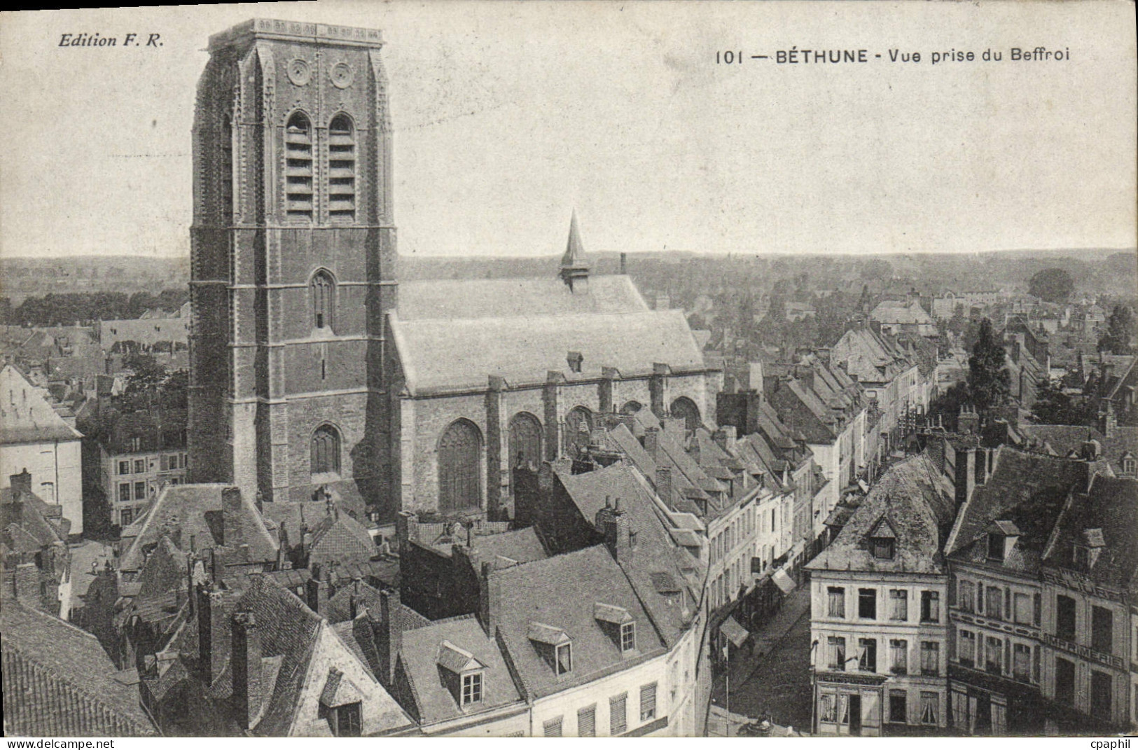 CPA Bethune Vue Prise Du Beffroi