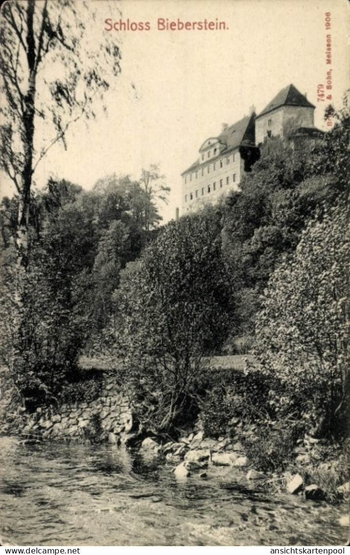 CPA Bieberstein Reinsberg in Sachsen, Blick zum Schloss