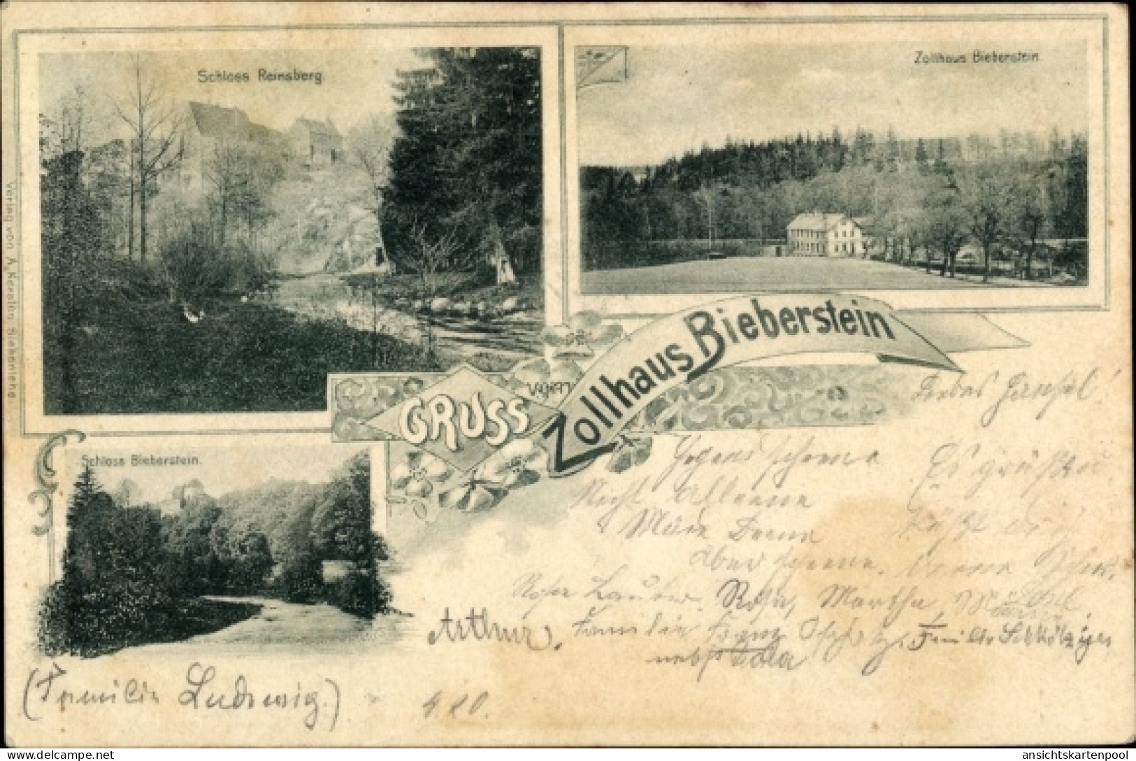 CPA Bieberstein Reinsberg in Sachsen, Zollhaus, Schlösser