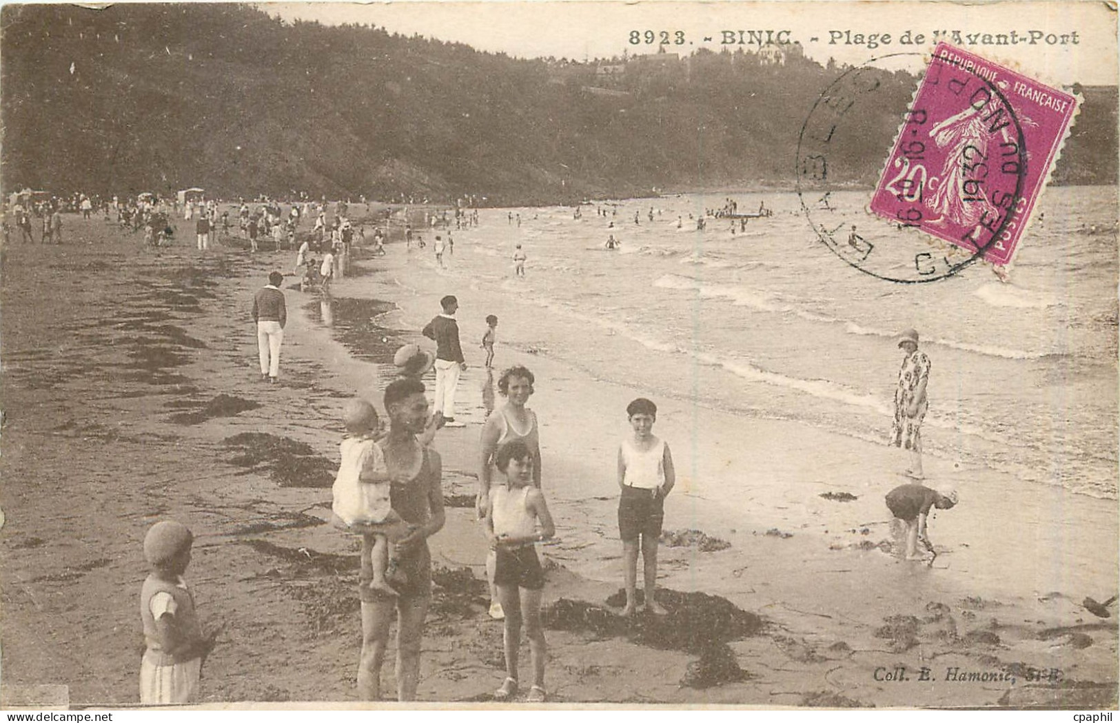 CPA Binic plage de port