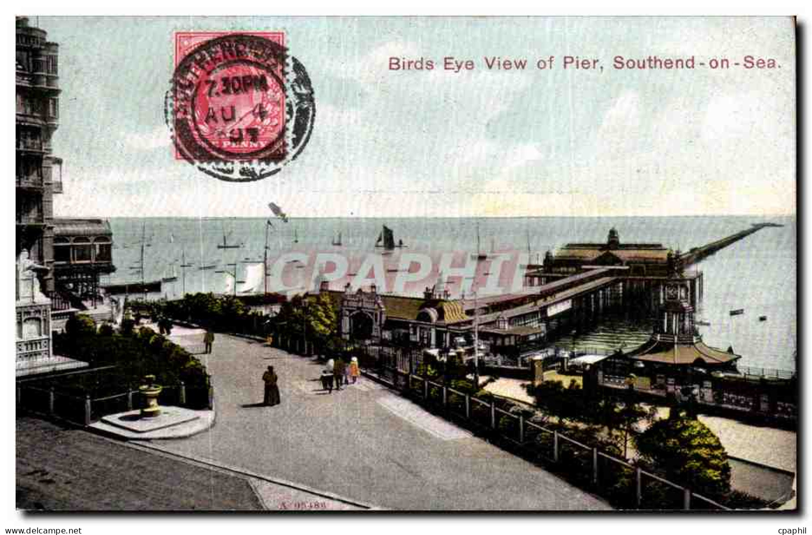 CPA Birds Eye View of Pier Southend on Sea