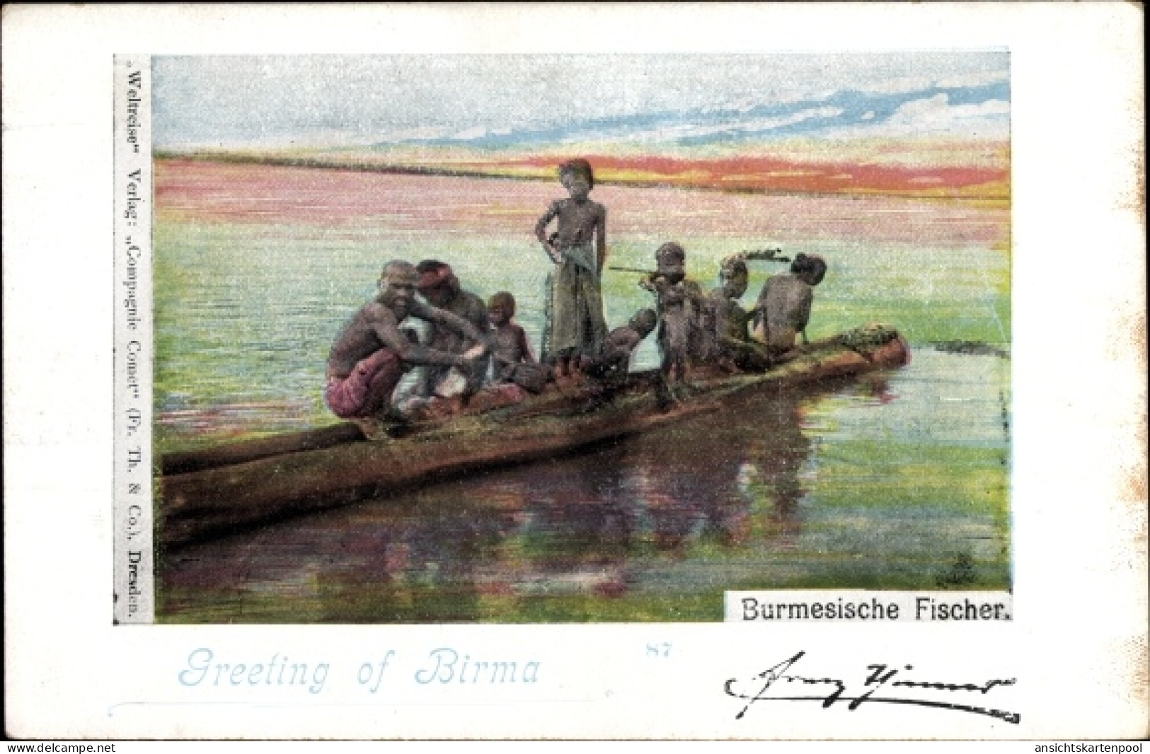 CPA Birma Burma Myanmar, Burmesische Fischer