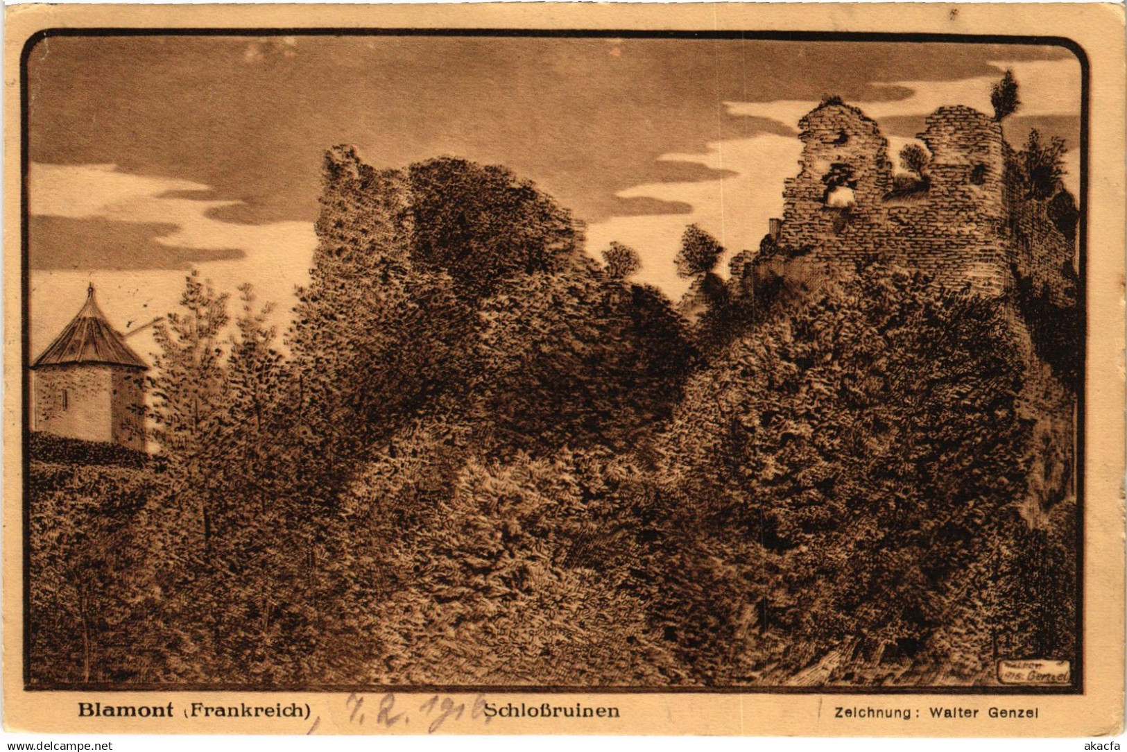 CPA Blamont Schlossruinen (1470761)