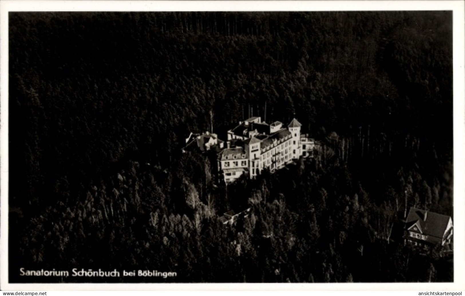 CPA Böblingen in Württemberg, Sanatorium Schönbuch, Wald, Luftaufnahme, Böblingen