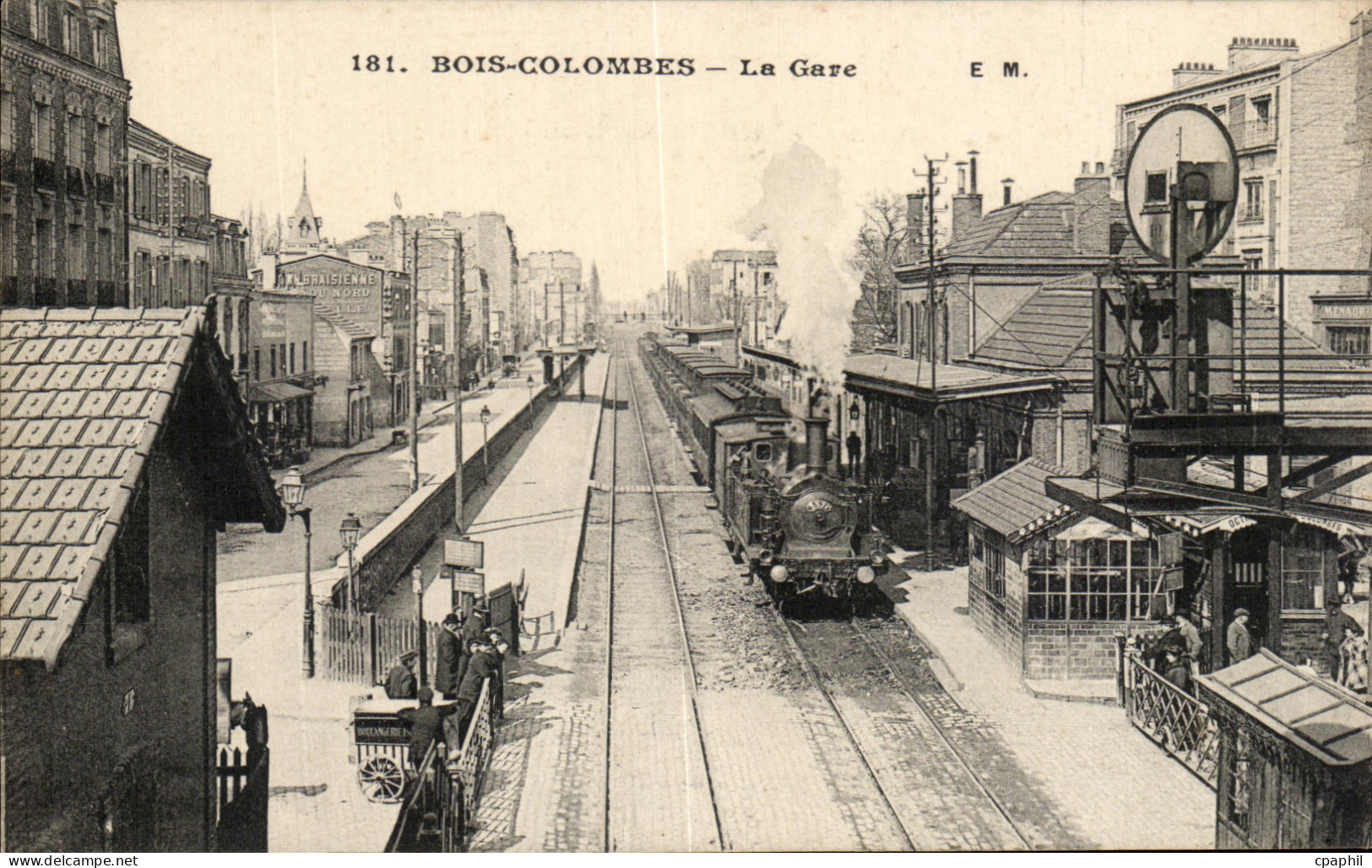 CPA Bois Colombes La Gare Train TOP