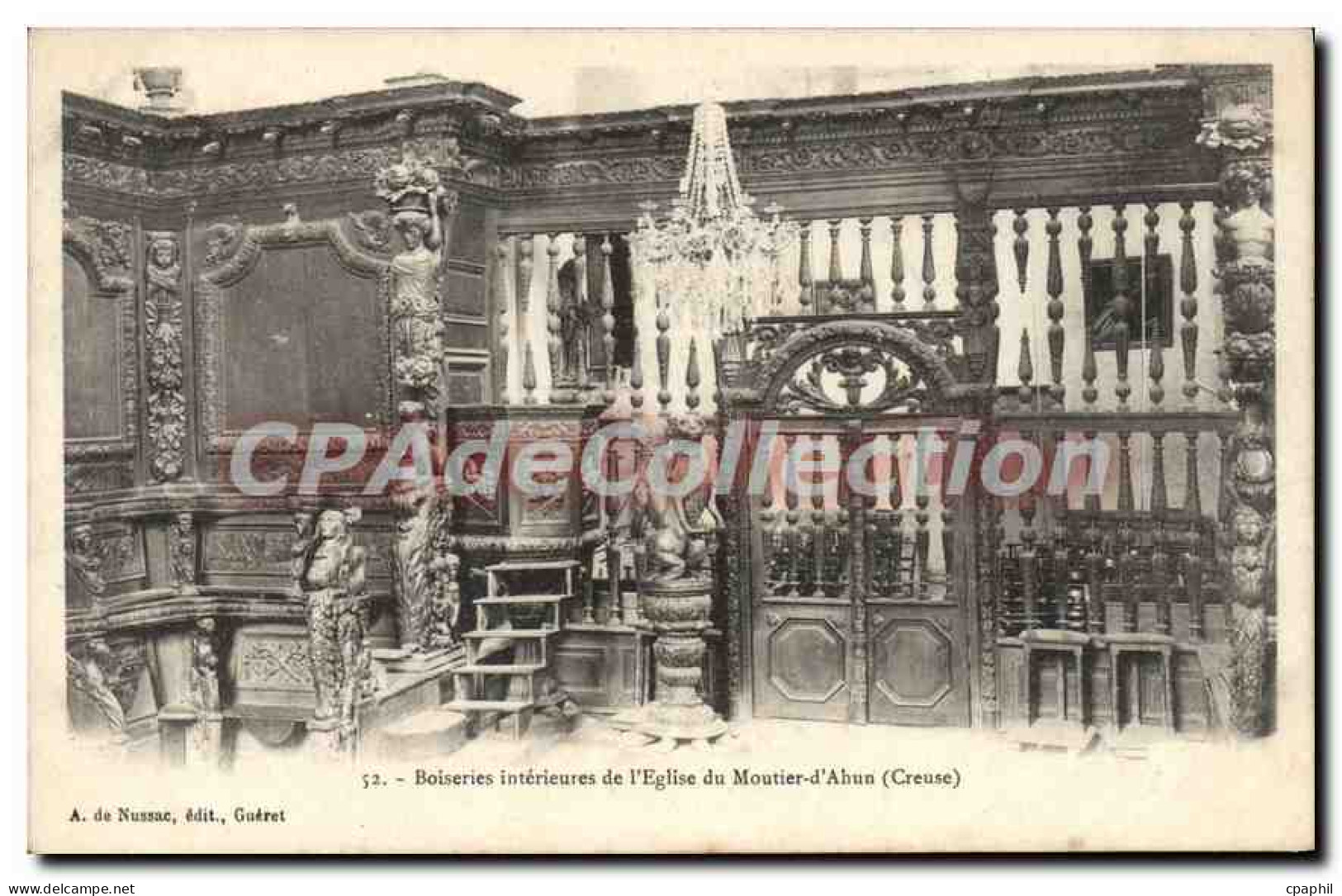 CPA Boiseries Interieures De I'Eglise Du Moutier D'Ahun
