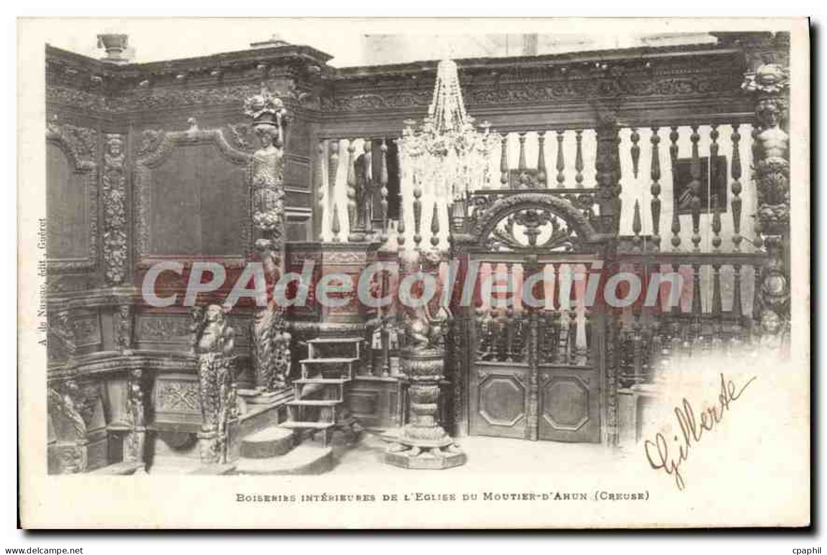 CPA Boiseries Interieures De L'Eglise Du Moutier D'Ahun
